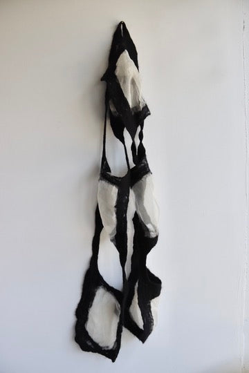 Handmade Felt and Silk Cutout Scarf
