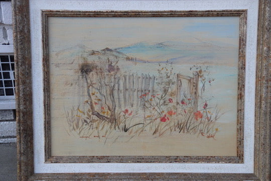 Framed abstract landscape art
