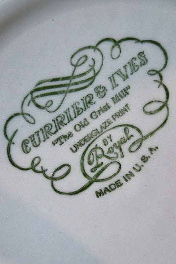 Set of 3 Vintage Royal China Currier & Ives Dinner Plates