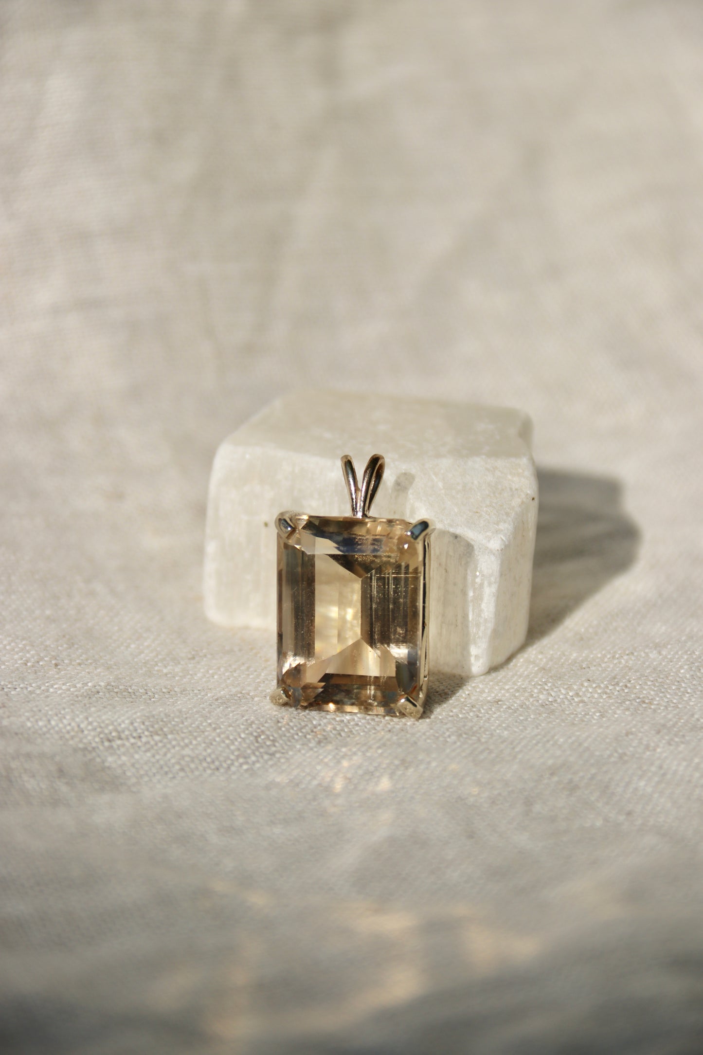 Smoky Quartz Pendant - 14K Yellow Gold