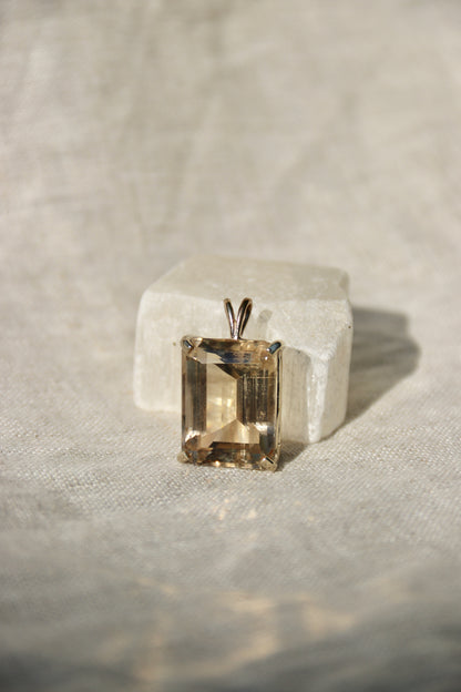 Smoky Quartz Pendant - 14K Yellow Gold