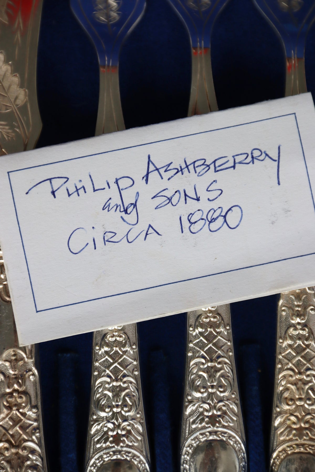 Antique Philip Ashberry Silverplate Fish Set