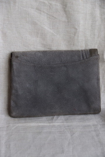 Vintage Grey Suede Clutch