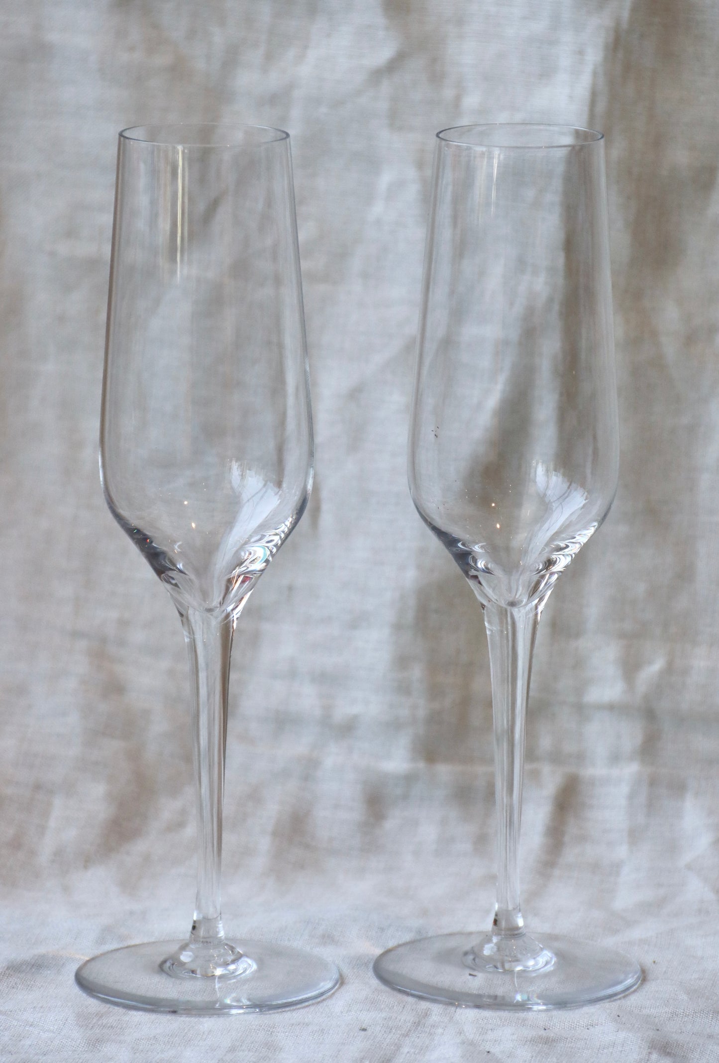 Set of 2 Baccarat Crystal Champagne Flutes