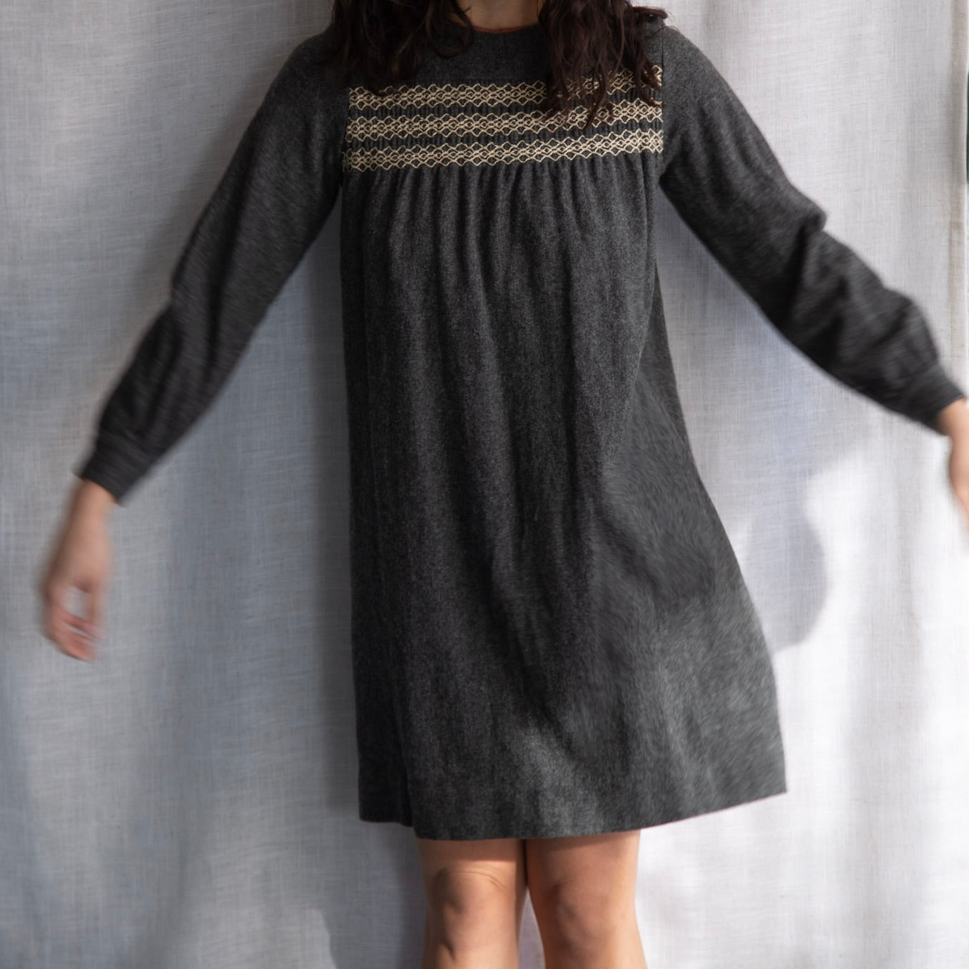 Vintage Handmade Grey Wool Dress