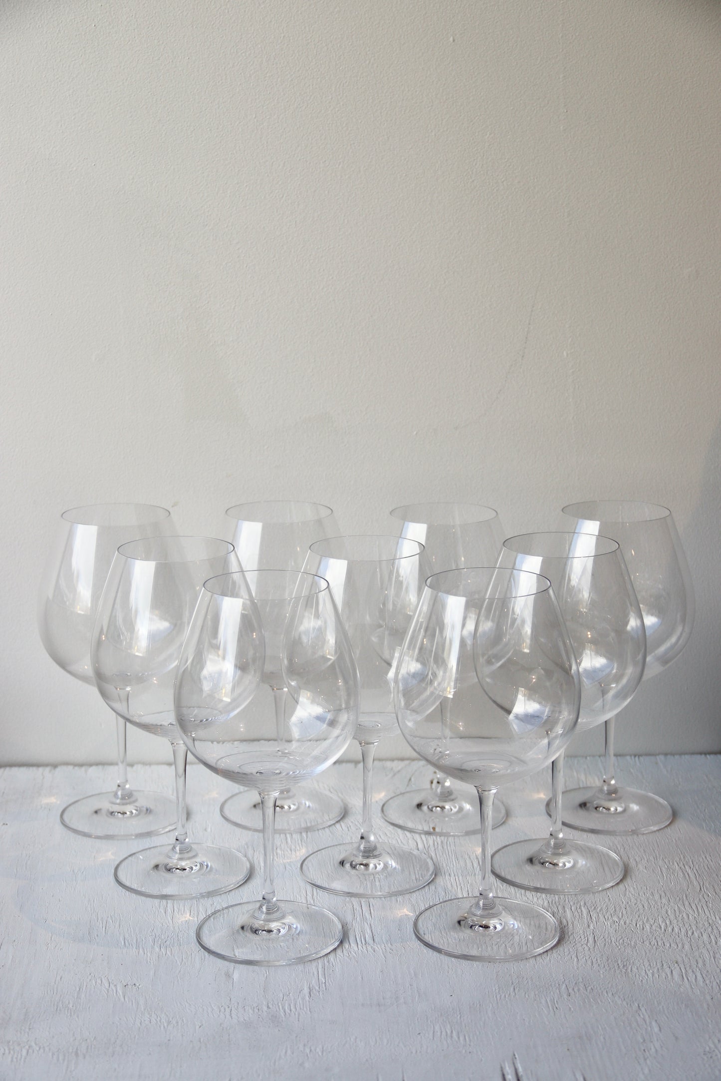 Set of 9 Riedel Crystal Wine Glasses