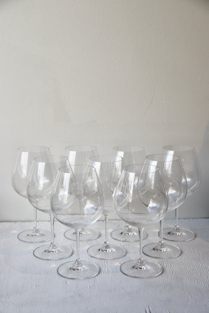 Set of 9 Riedel Crystal Wine Glasses