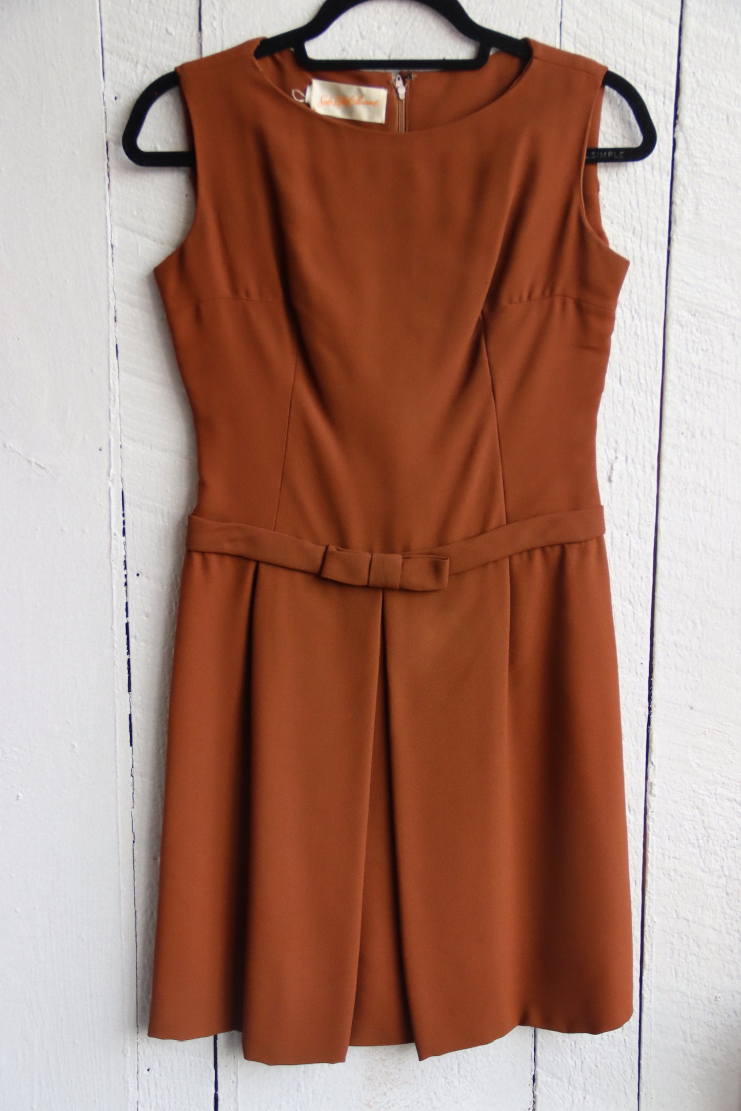 Saks Fifth Avenue Brown Bow Dress