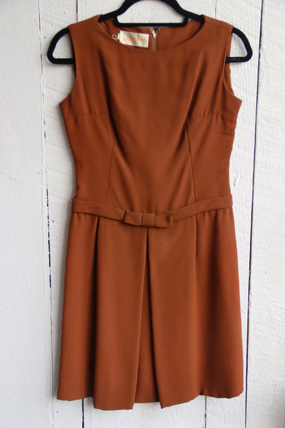 Saks Fifth Avenue Brown Bow Dress