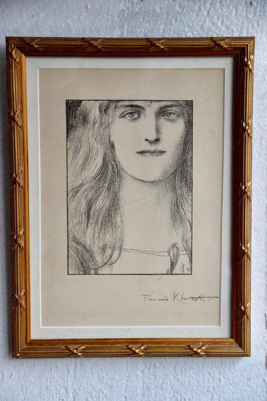 Signed Lithograph by Fernand Khnopff 1898