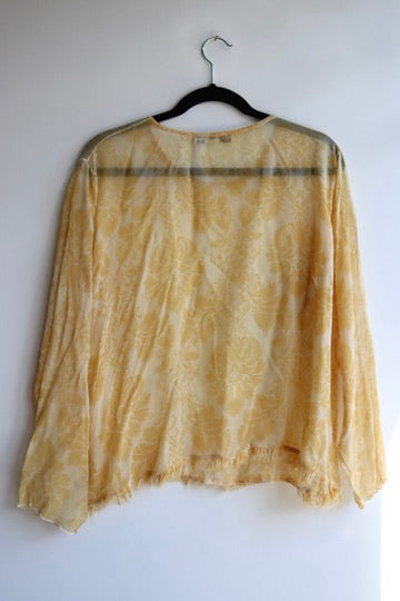 Vintage Beth schaeffer Yellow Sheer Silk Top - as is