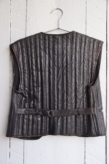 Black Reversible Leather Vest