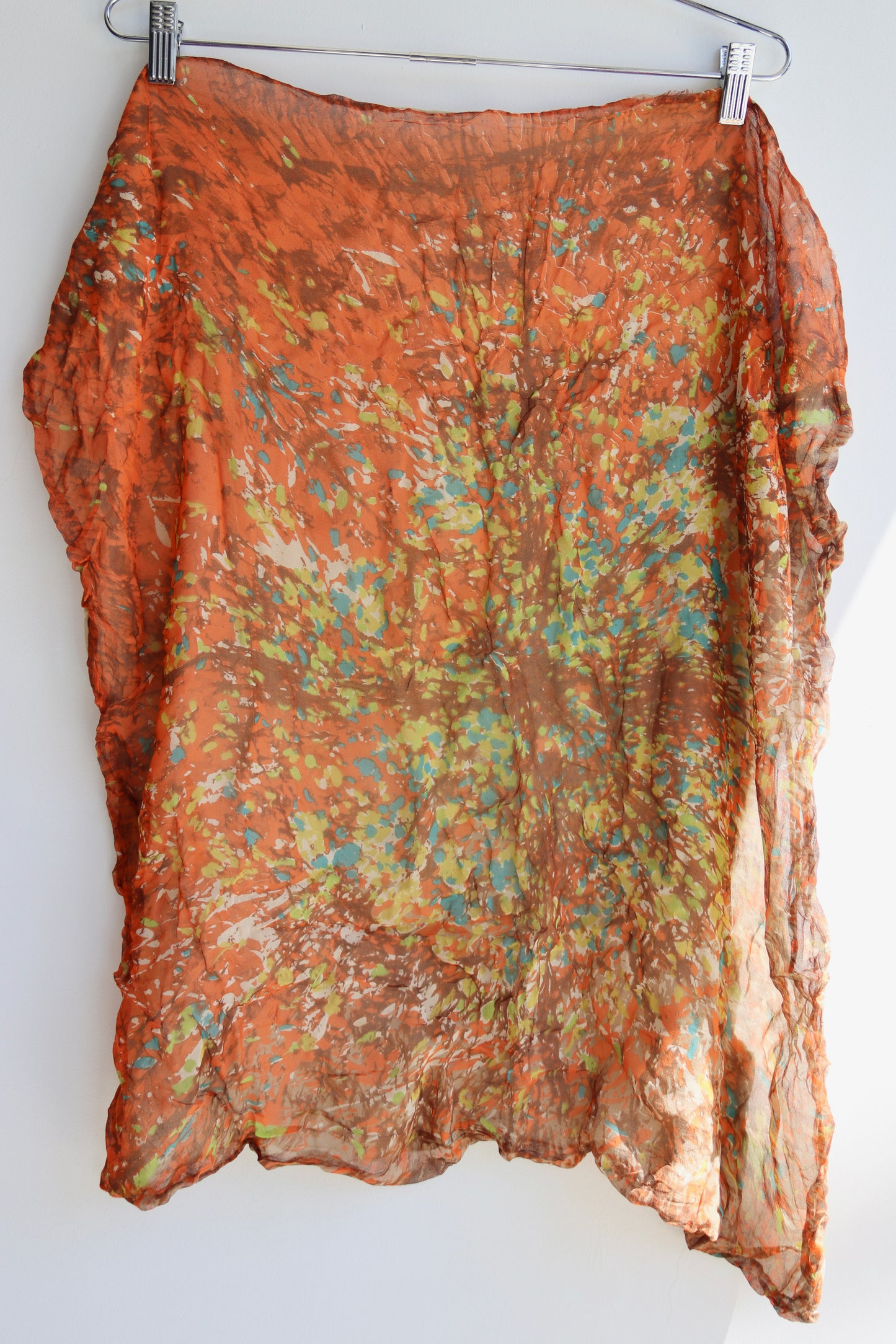 Vintage 70s Echo Japan Raw Silk Marbled Scarf