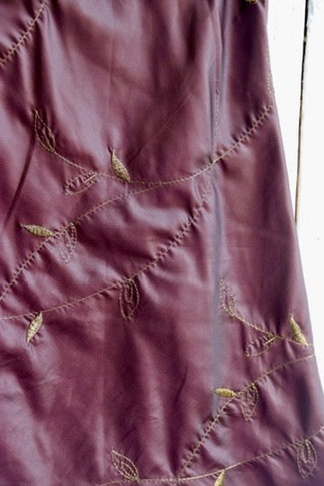 Vintage Hand Made Maroon Silk Skirt