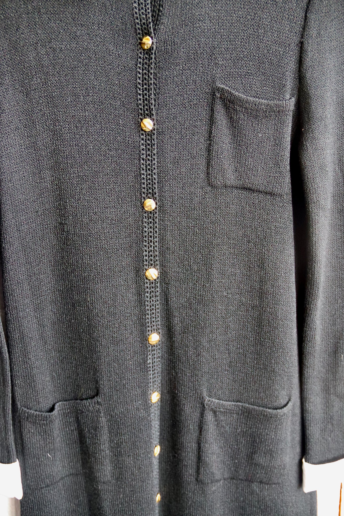 St. John Santana Black w/ White Collar Dress