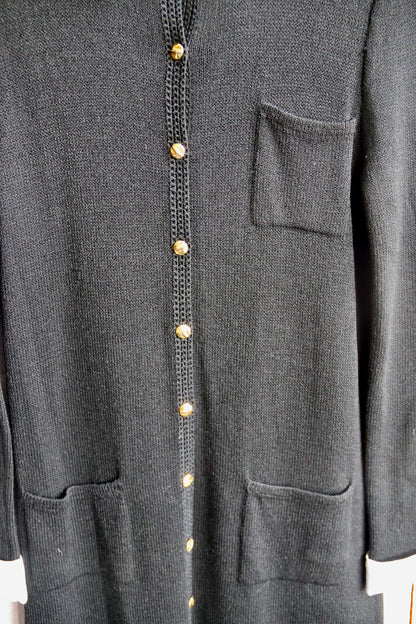 St. John Santana Black w/ White Collar Dress