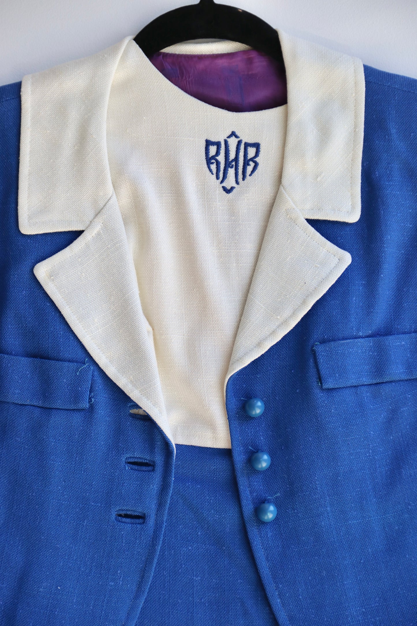 Vintage Monogrammed Dress and Jacket Set
