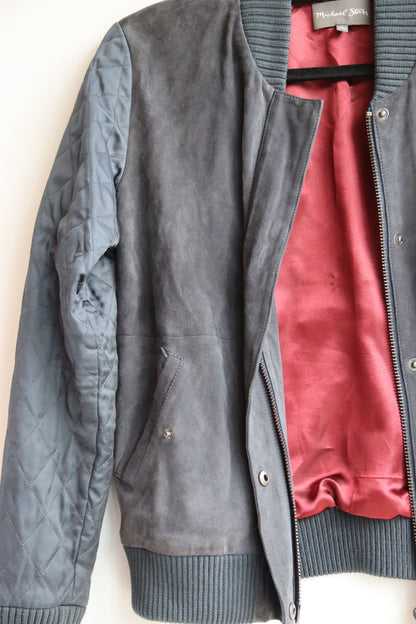 Michael Stars Leather Bomber Jacket