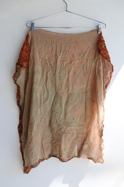 Vintage 70s Echo Japan Raw Silk Marbled Scarf