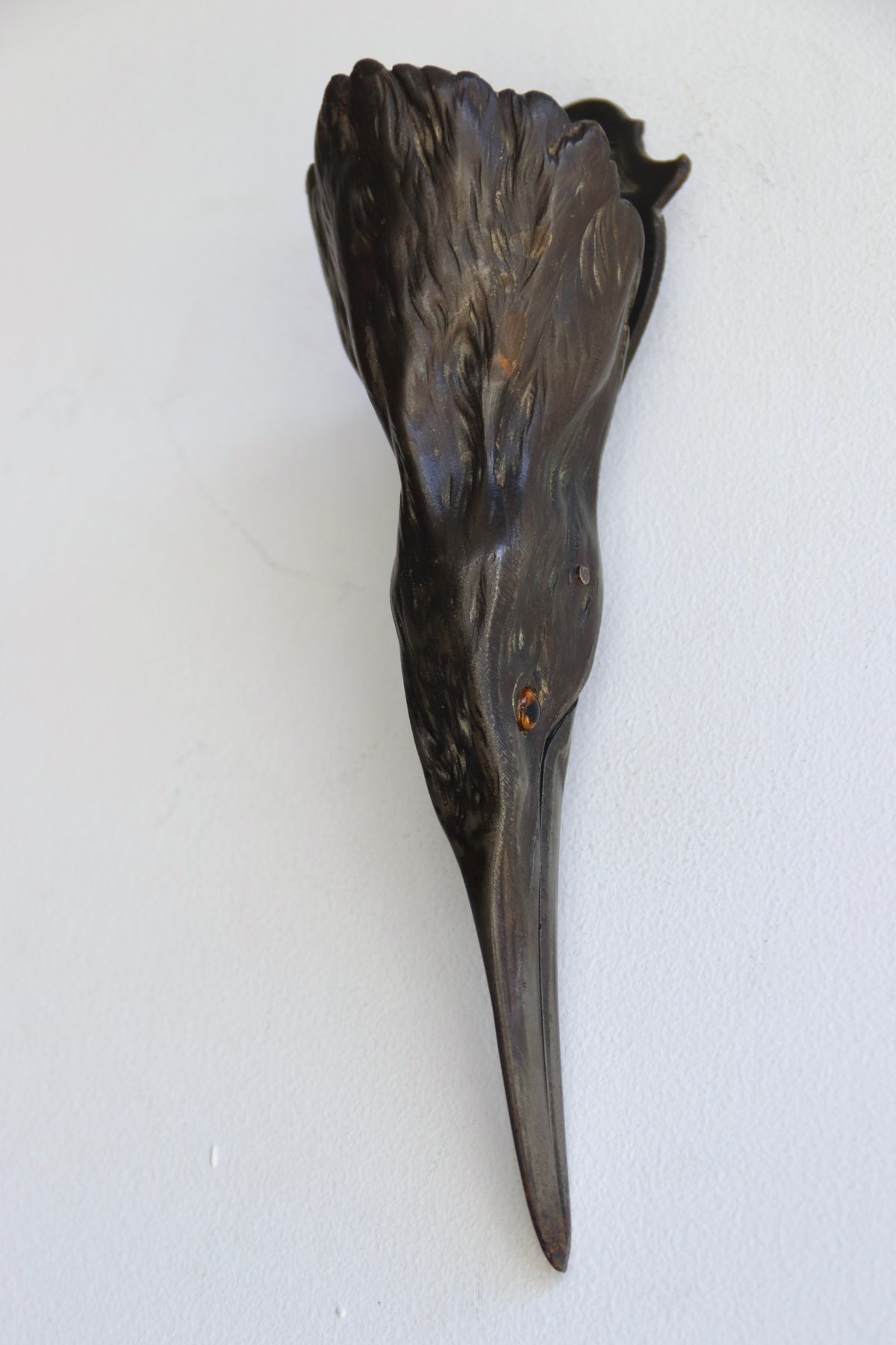 Antique Cast Bittern Wall Clip