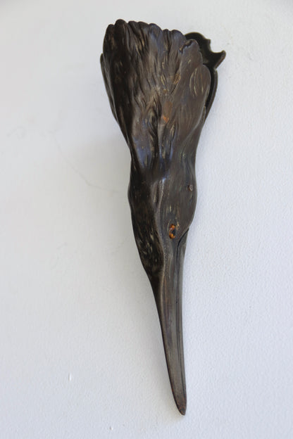 Antique Cast Bittern Wall Clip