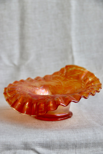 Orange Iridescent Ruffle Edge Dish