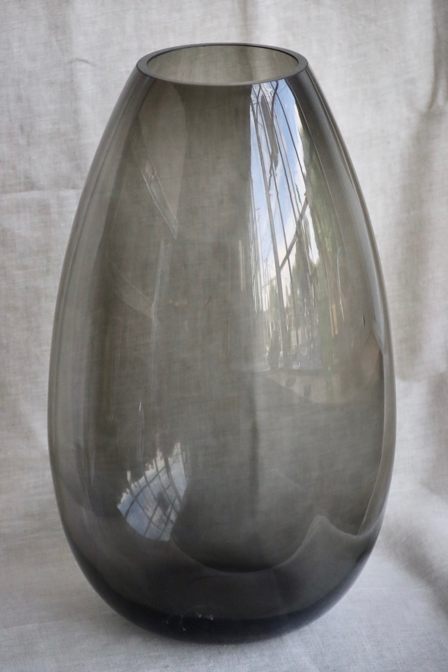 Large Grey/Purple Glass Vase