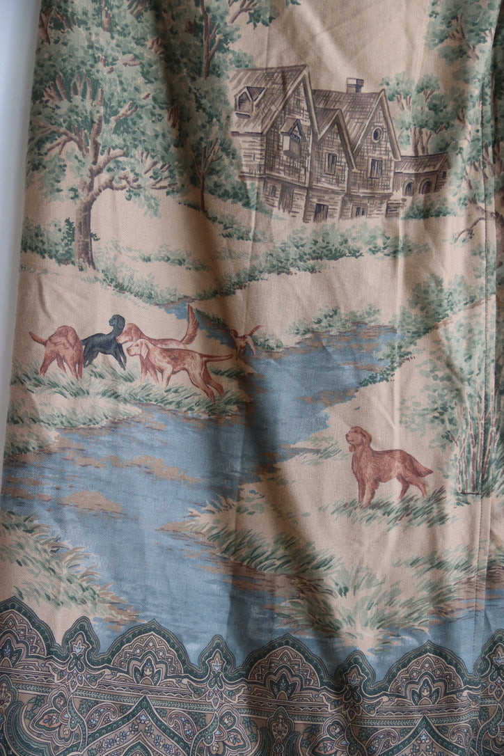 Lauren Ralph Lauren vintage "Balmoral Hunt Scene" wrap skirt