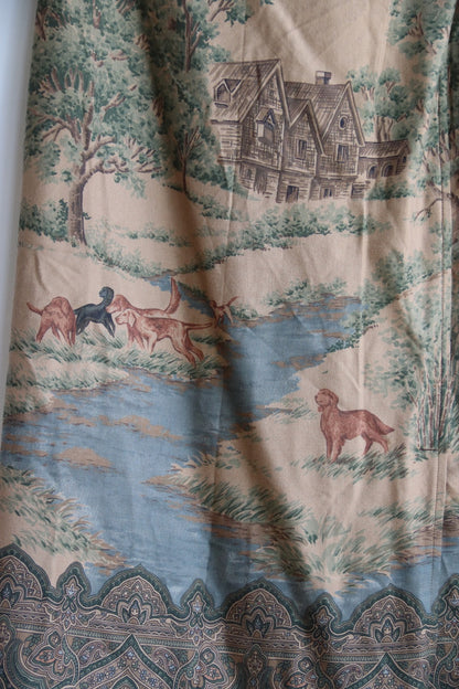 Lauren Ralph Lauren vintage "Balmoral Hunt Scene" wrap skirt