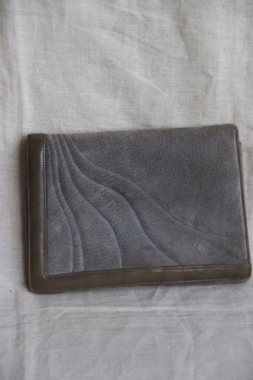 Vintage Grey Suede Clutch