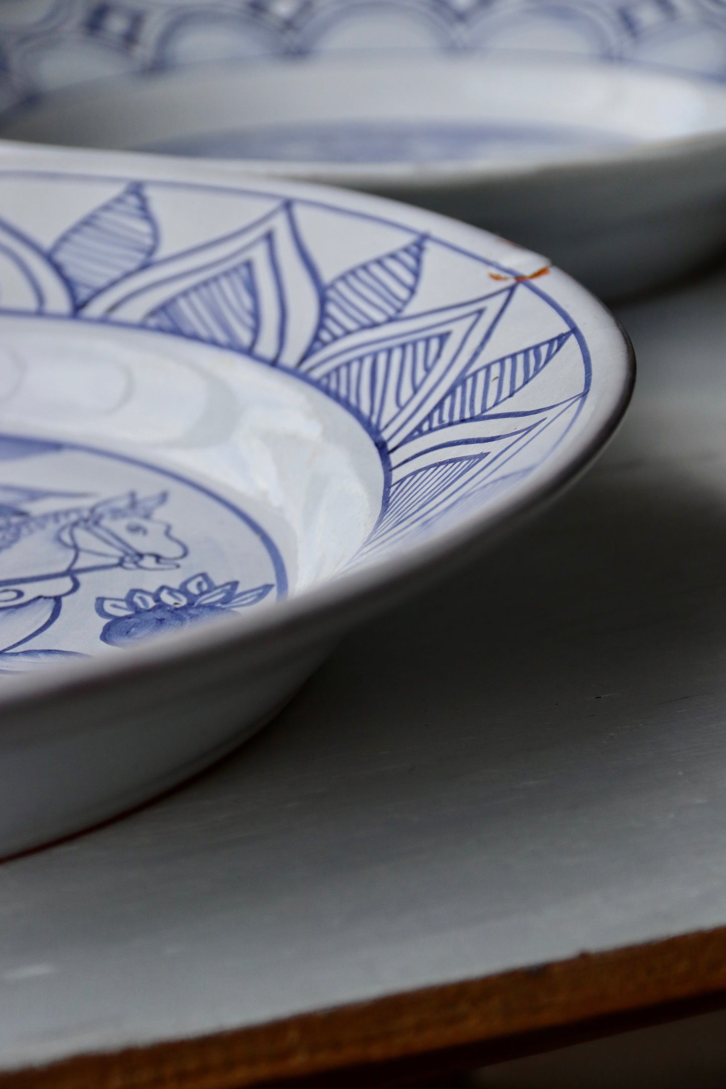 Set of 2 Vintage Portuguese Centerpiece Bowls