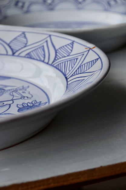 Set of 2 Vintage Portuguese Centerpiece Bowls