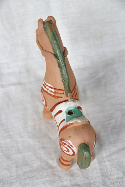 traditional hand-painted Peruvian pottery Caballo de Pucara horse figurine