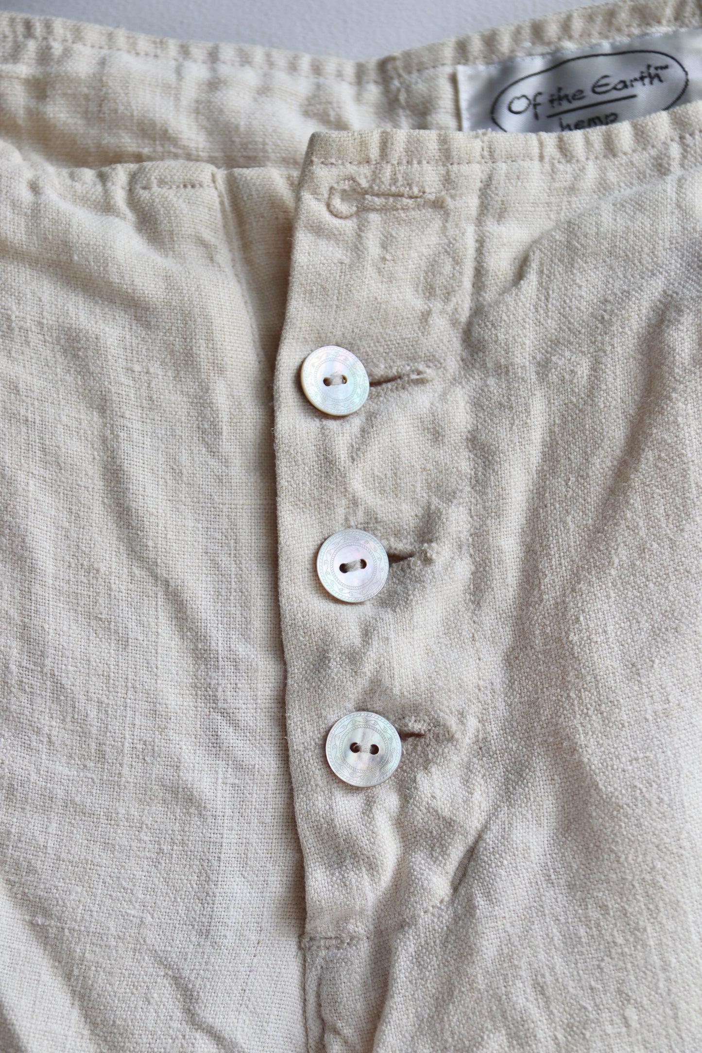 Of The Earth Hemp White Pants - as is