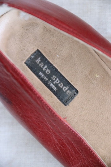 Kate Spade Red Leather Loafers - 10