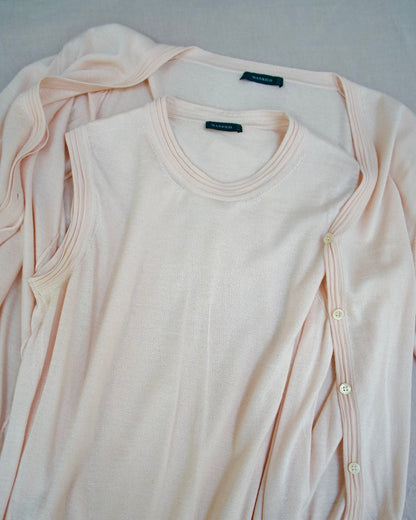 Manrico Pink Cashmere Sweater and Vest Set