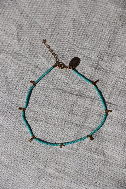 Sidai Designs Kisongo Turquoise Beaded Anklet