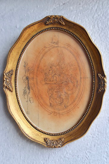 Vintage Oval Drawing