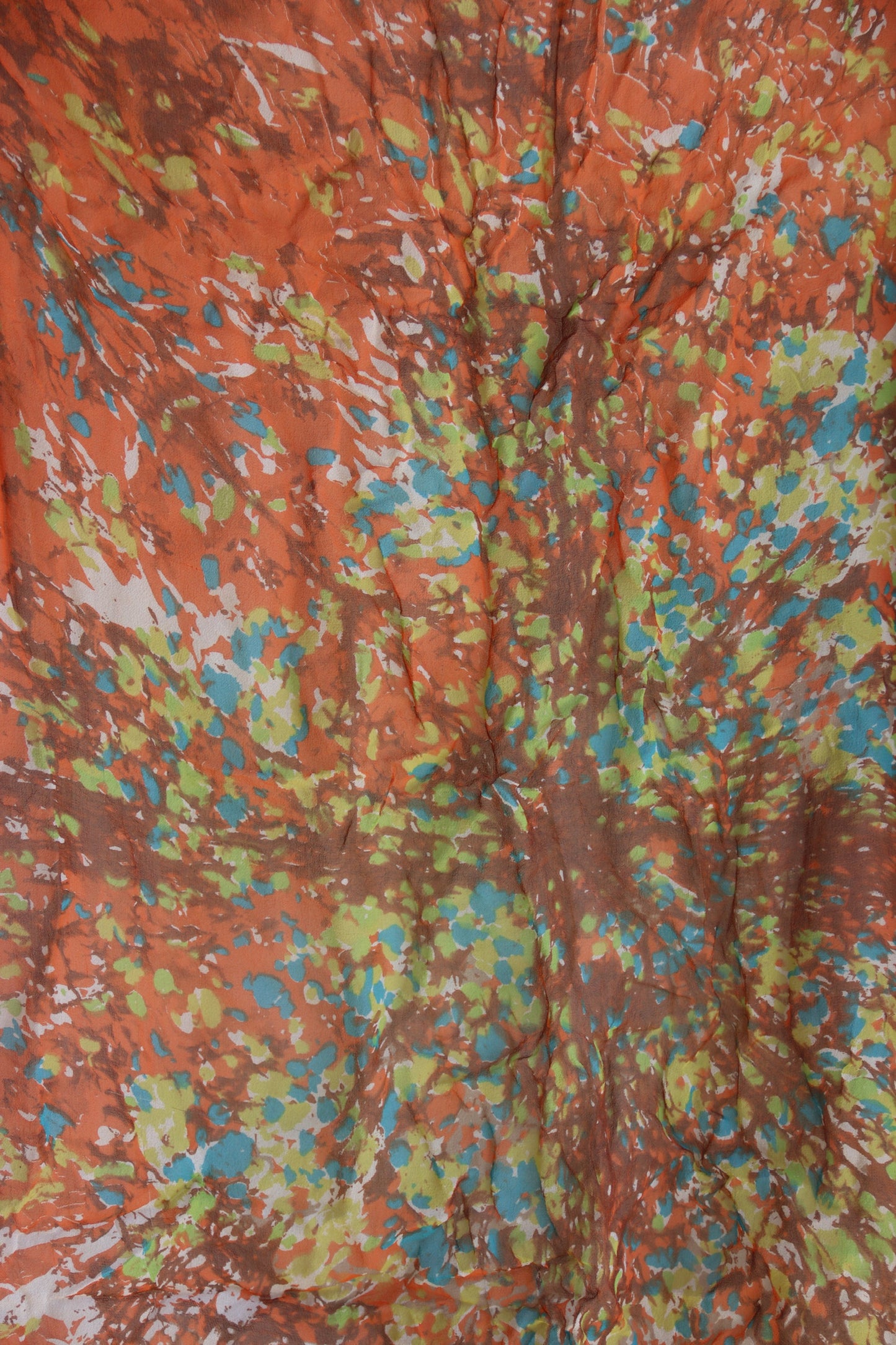 Vintage 70s Echo Japan Raw Silk Marbled Scarf