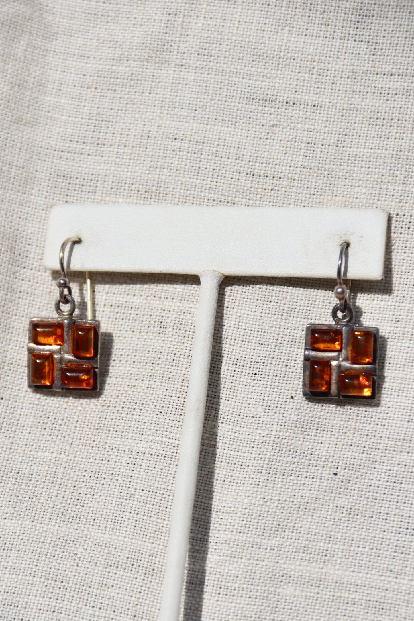 Sterling Silver Amber Earrings