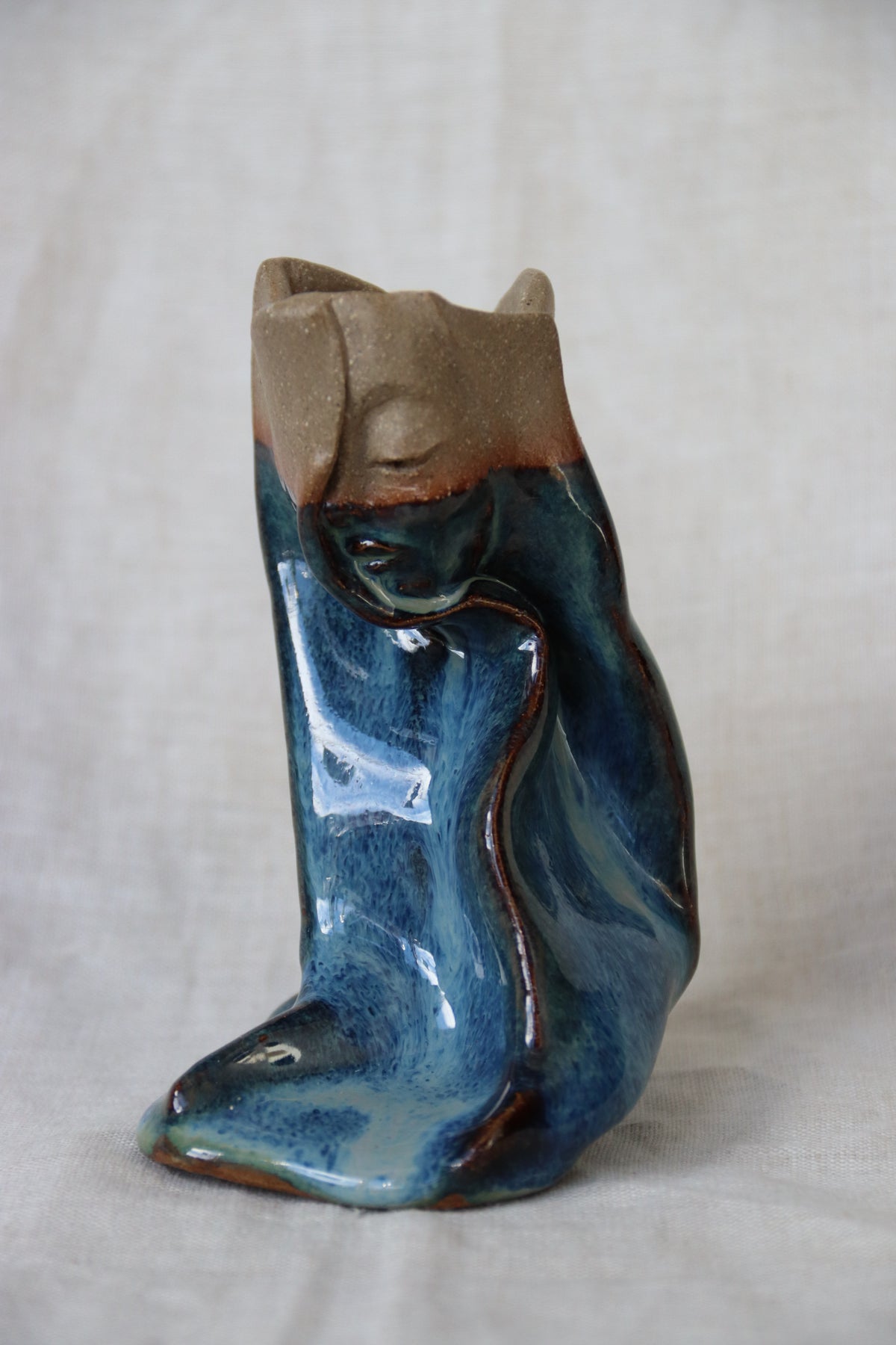 Studio Ceramic Vase with Face