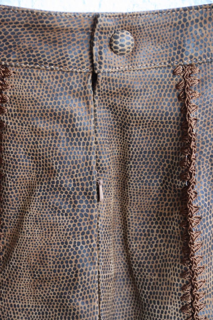 S. M. H. Deadstock Brown Leather Skirt