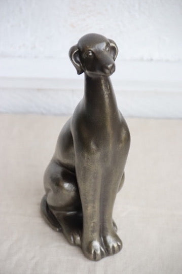 Resin Seated Dog Sculpture