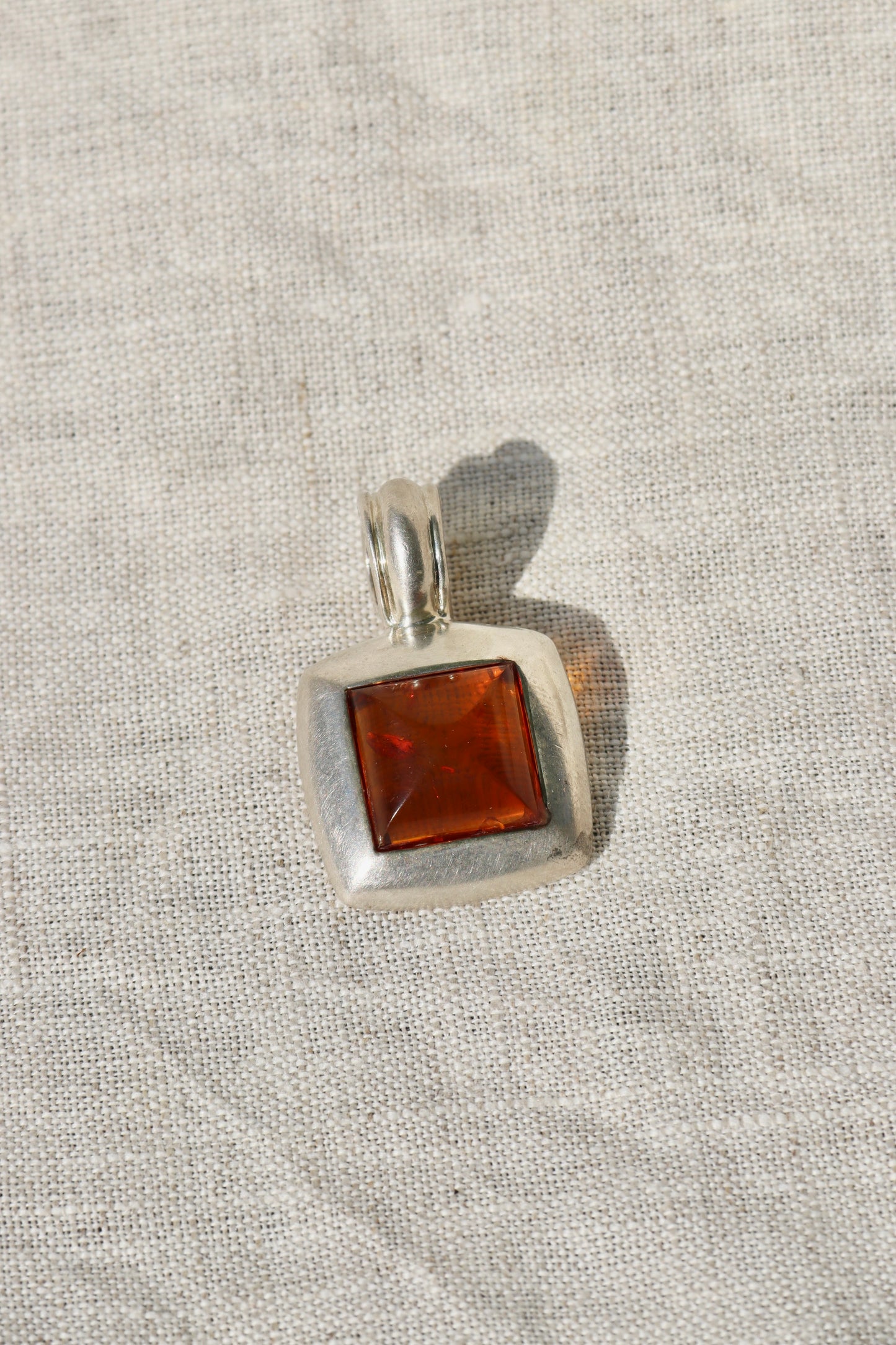 Sterling Silver Amber Pendant