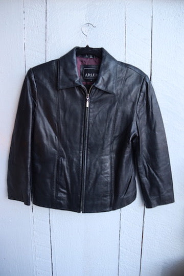 Adler Collection Black Leather Coat