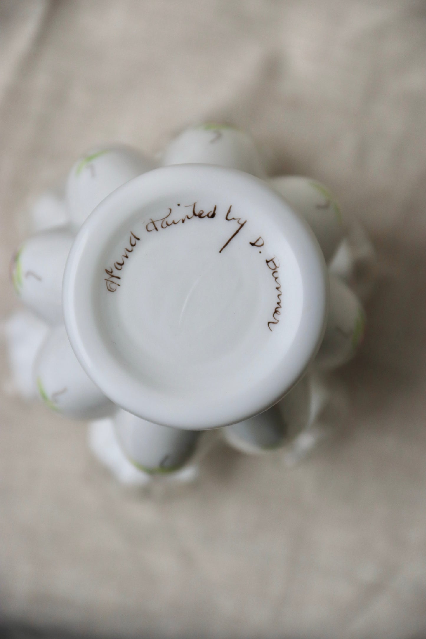 Fenton Hand-Painted Ruffled Rim Vase