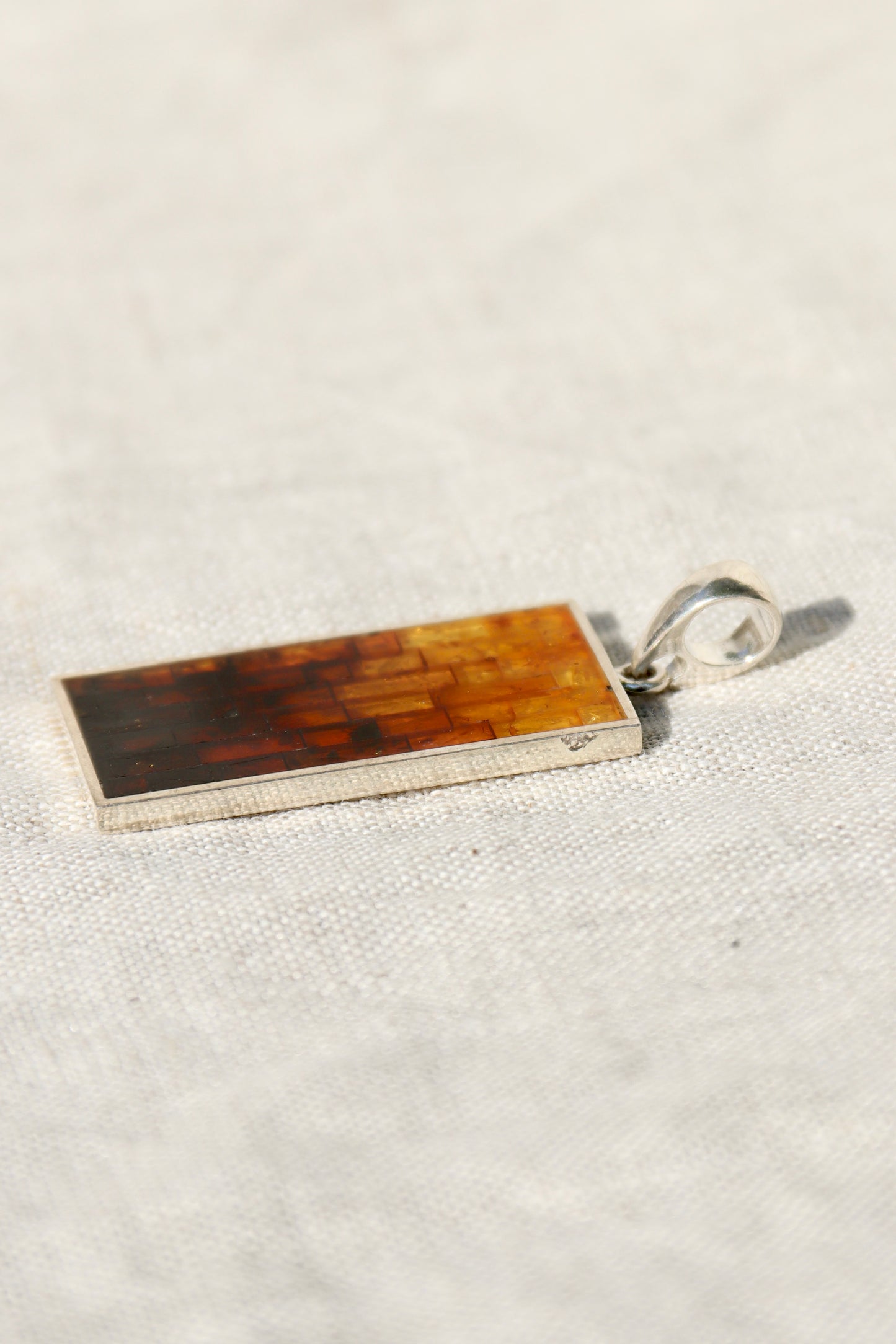 Sterling Silver Amber Mosaic Pendant