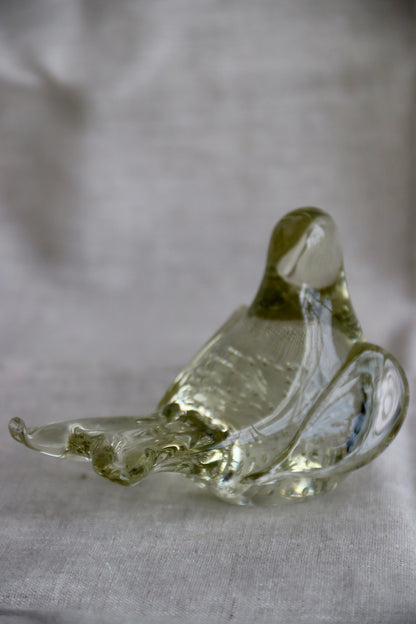 Controlled Bubble Glass Bird Figurine