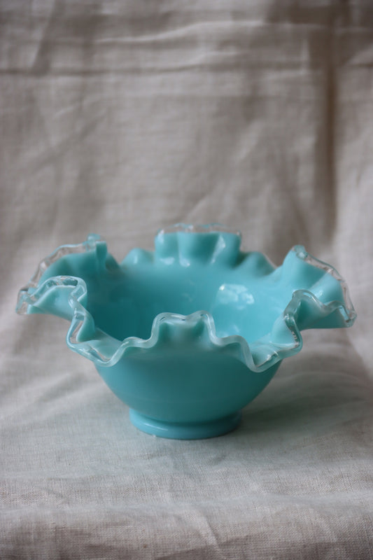 Blue Ruffle Edge Bowl