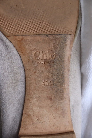 Chloe Suede Scalloped Ballet Flats - 40.5